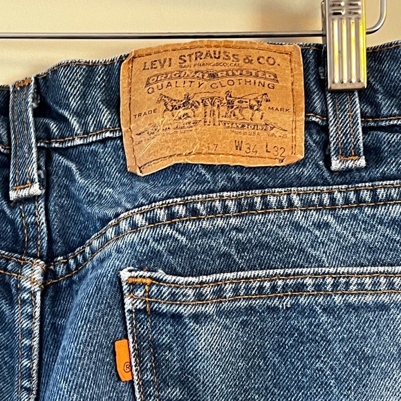 Vintage 80's Levi's 517 Orange Tab Jeans USA Made Men's Tag 34 X 32 - Picture 4 of 5